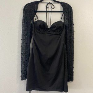 Oh Polly Geneva Long Sleeve Embellished Mini Dress